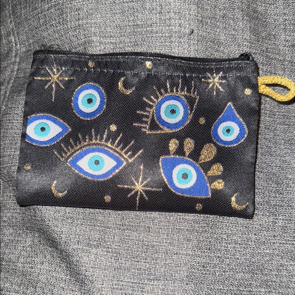 Black with Blue Eye Design coin purse